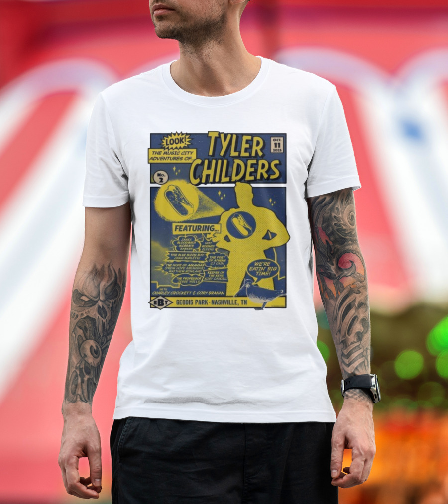 Tyler Childers The Music City Adventures Featuring Charley Crockett Cory Branan GEODIS Park Nashville TN Oct 11 2025 T-Shirt