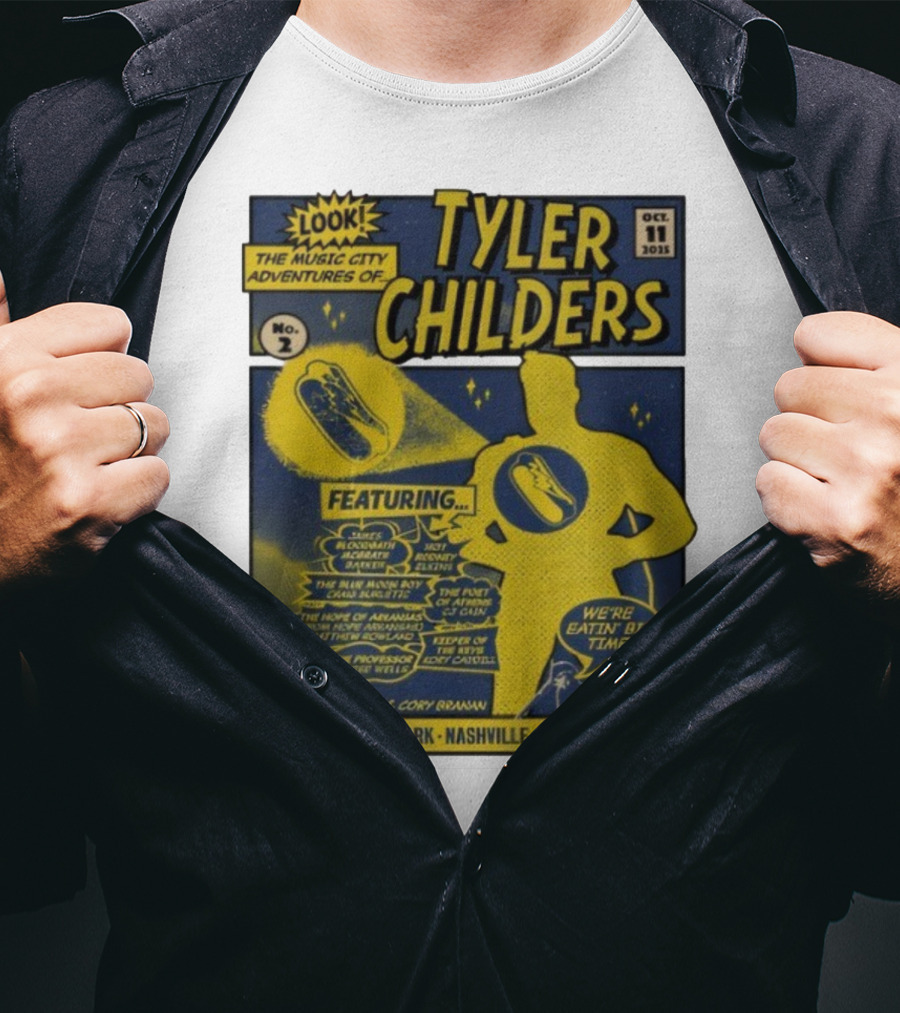 Tyler Childers The Music City Adventures Featuring Charley Crockett Cory Branan GEODIS Park Nashville TN Oct 11 2025 T-Shirt