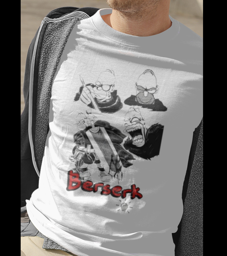 Berserk Guts Homer Simpson Crossover Meme T-Shirt