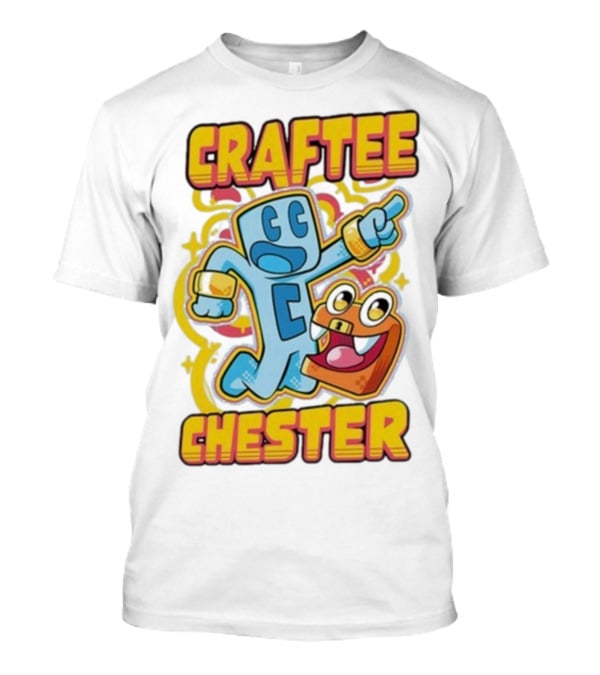 Craftee Chester Cartoon Characters Adventure T-Shirt