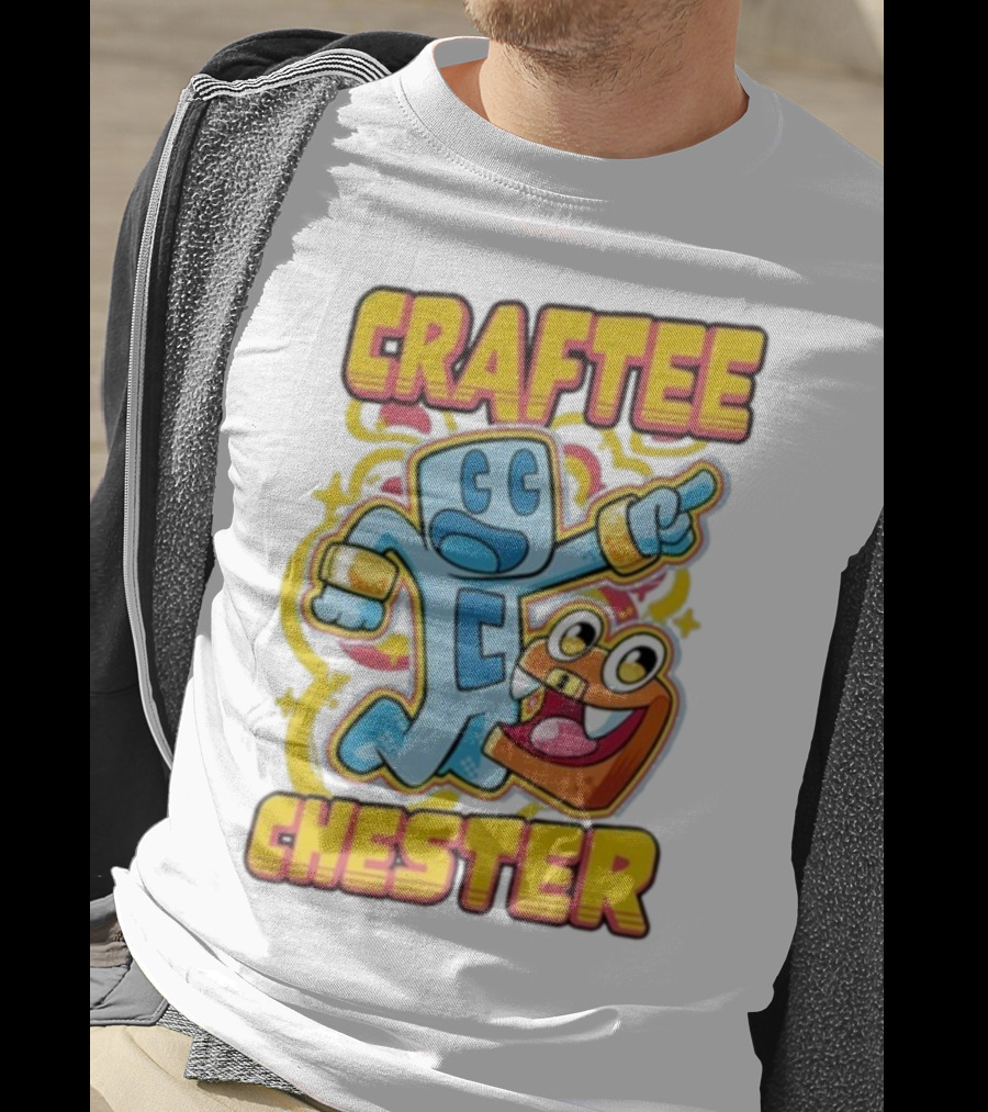 Craftee Chester Cartoon Characters Adventure T-Shirt