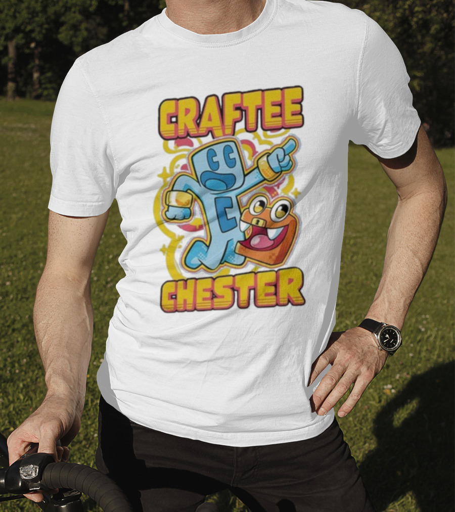 Craftee Chester Cartoon Characters Adventure T-Shirt