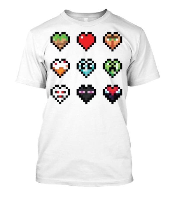 Pixelated Craftee’s Hearts Icons Collection T-Shirt