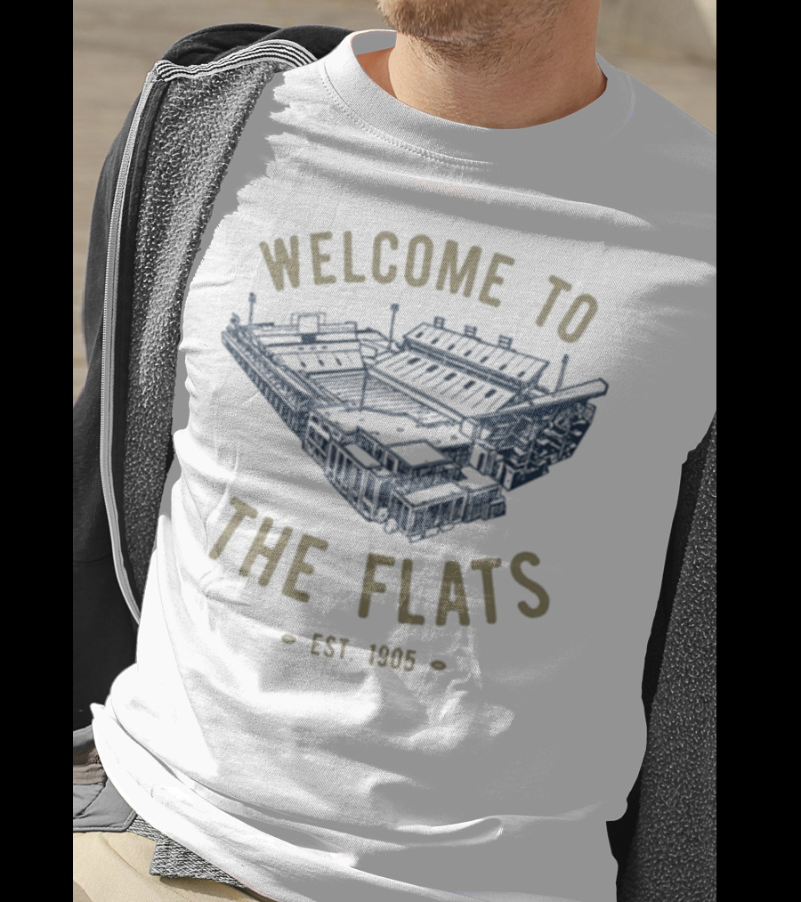 Georgia Tech Yellow Jackets Welcome To The Flats Est 1905 Stadium Blueprint T-Shirt