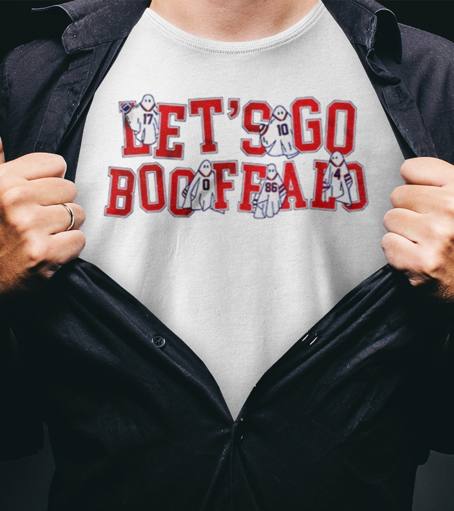 Buffalo Bills NFL 2025 Let's Go Booffalo Ghost Theme T-Shirt