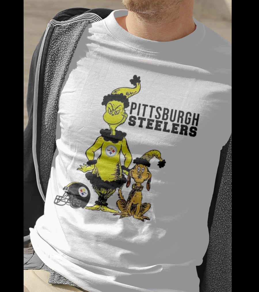 Grinch Max Pittsburgh Steelers Football Christmas Collaboration T-Shirt