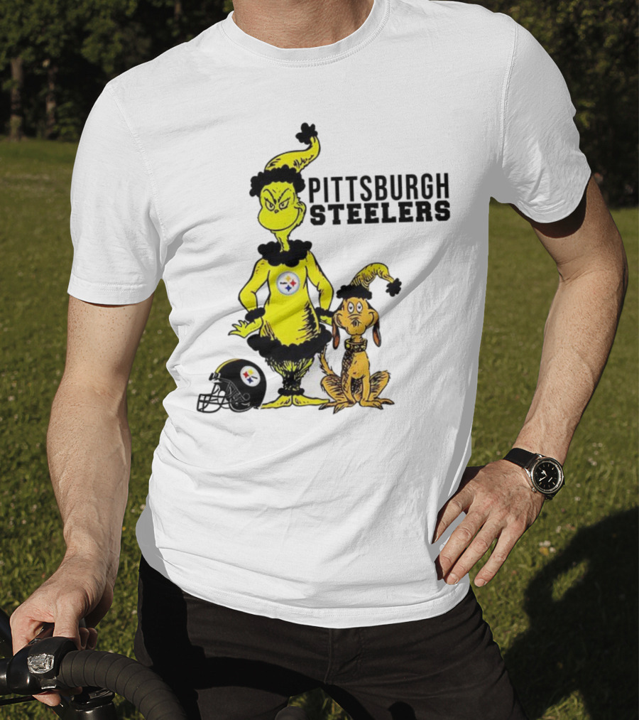 Grinch Max Pittsburgh Steelers Football Christmas Collaboration T-Shirt