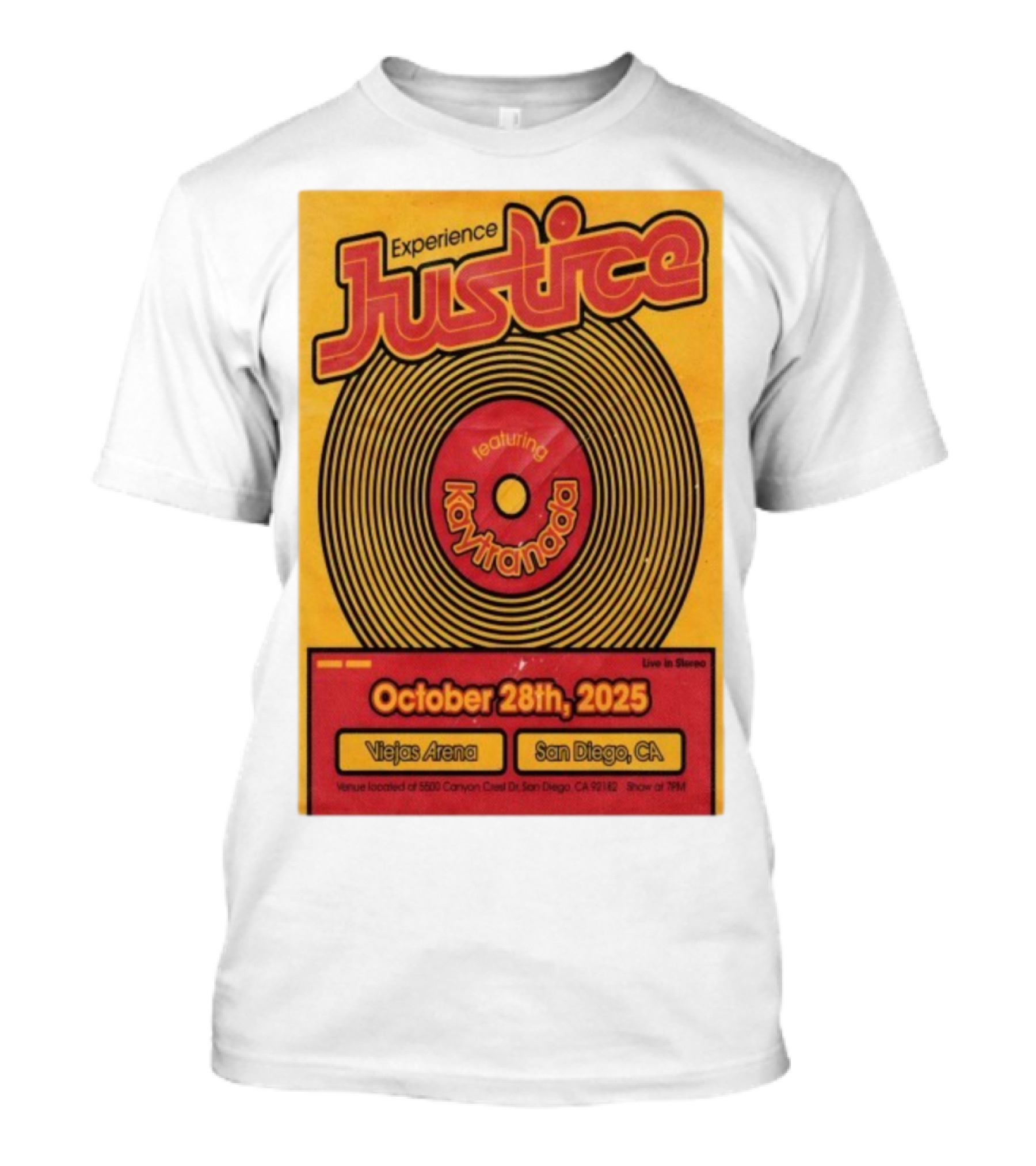 Experience Justice Featuring Kaytranada Live In Stereo October 28th 2025 Viejas Arena San Diego CA T-Shirt