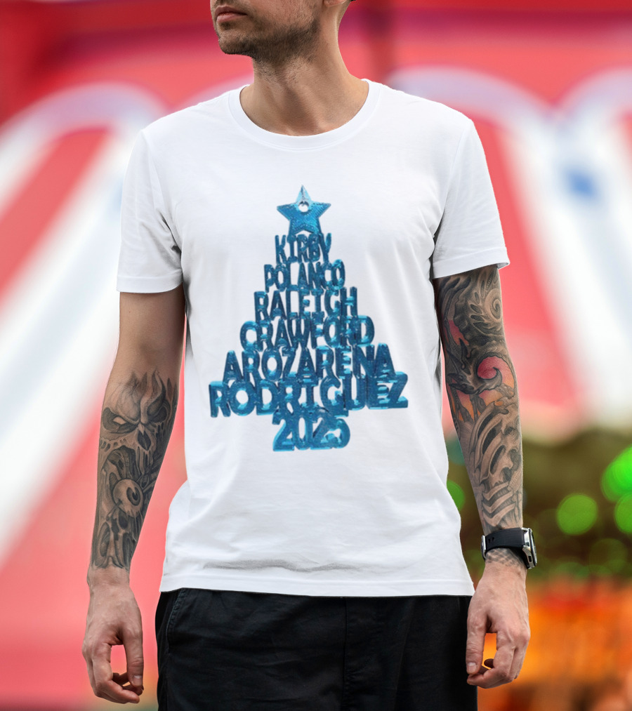 Kirby Polanco Raleigh Crawford Arozarena Rodriguez 2025 Christmas Tree T-Shirt