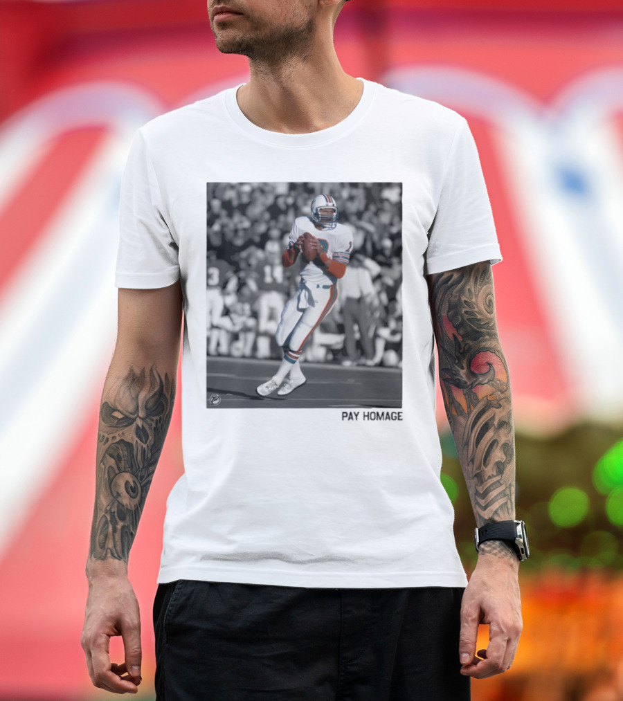 Miami Dolphins Dan Marino Ash Retro Football Legend T-Shirt