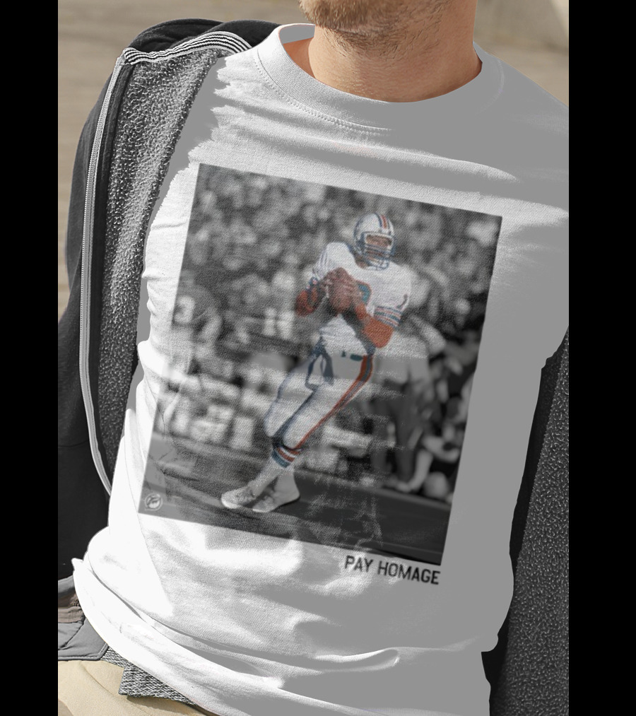 Miami Dolphins Dan Marino Ash Retro Football Legend T-Shirt