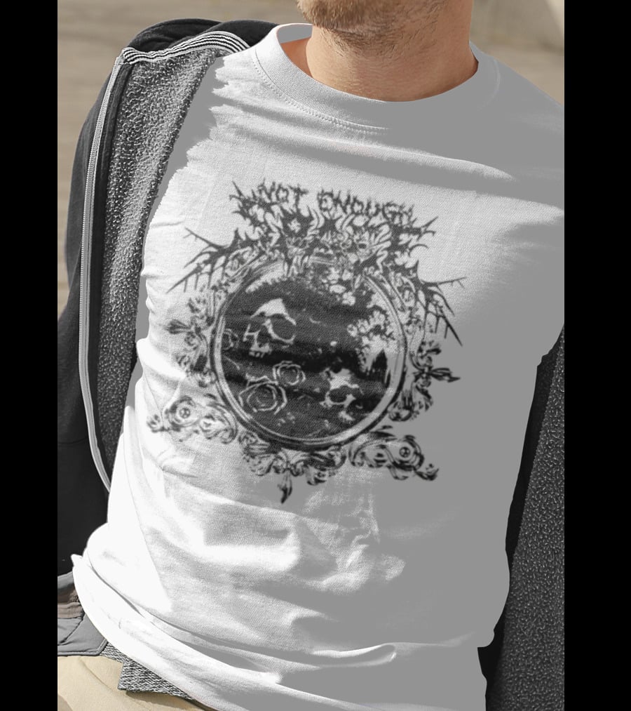 Not Enough Space Deathcore Skull Floral Elements T-Shirt