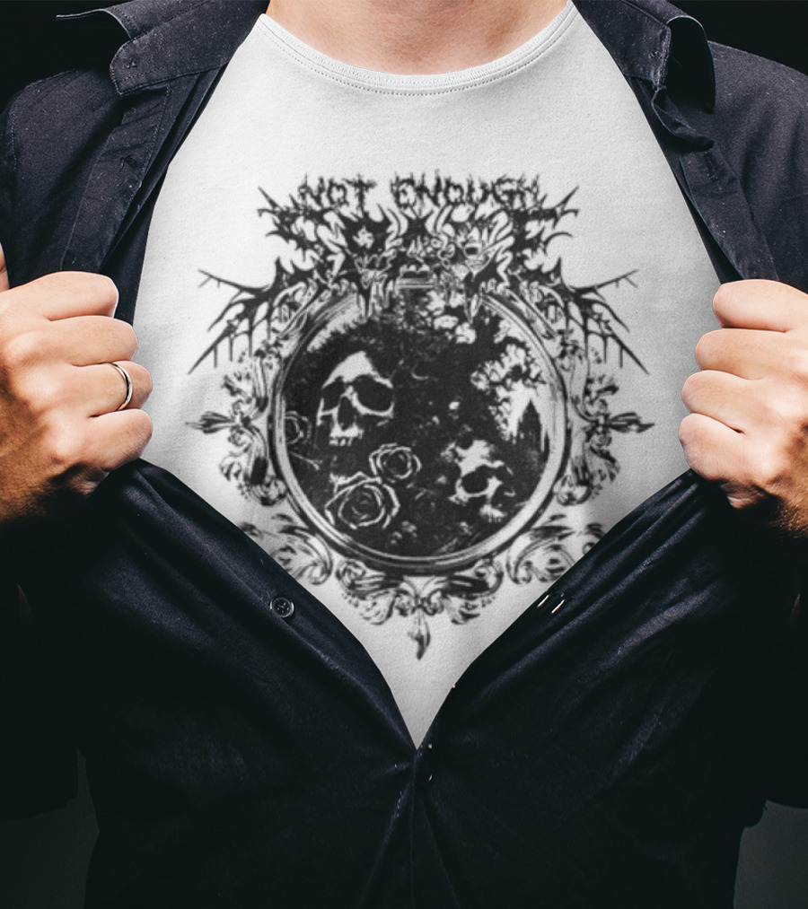 Not Enough Space Deathcore Skull Floral Elements T-Shirt