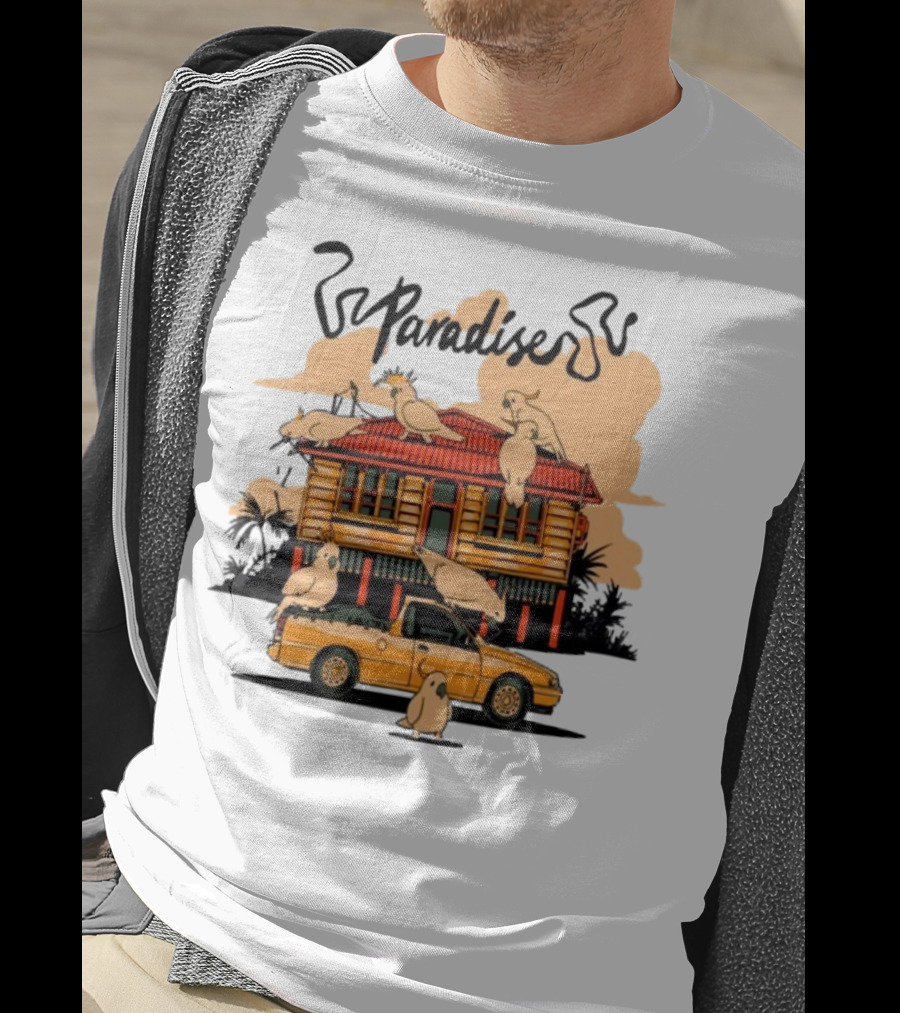 Phoebe Paradise Cockatoo House With Cockatoos And Ute Graphic T-Shirt