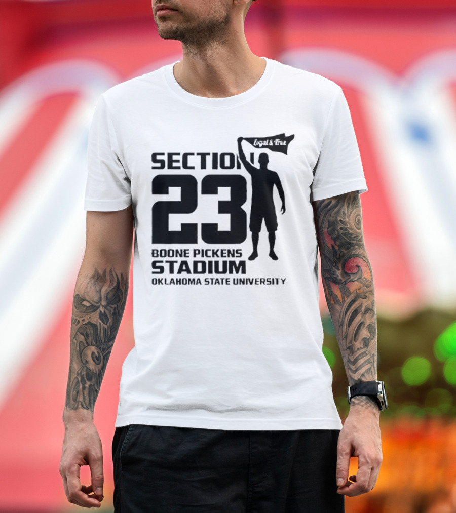 Section 23 Boone Pickens Stadium Oklahoma State University Pistol Pete T-Shirt