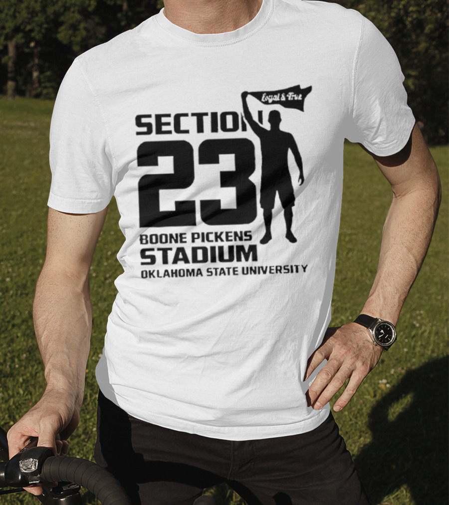 Section 23 Boone Pickens Stadium Oklahoma State University Pistol Pete T-Shirt