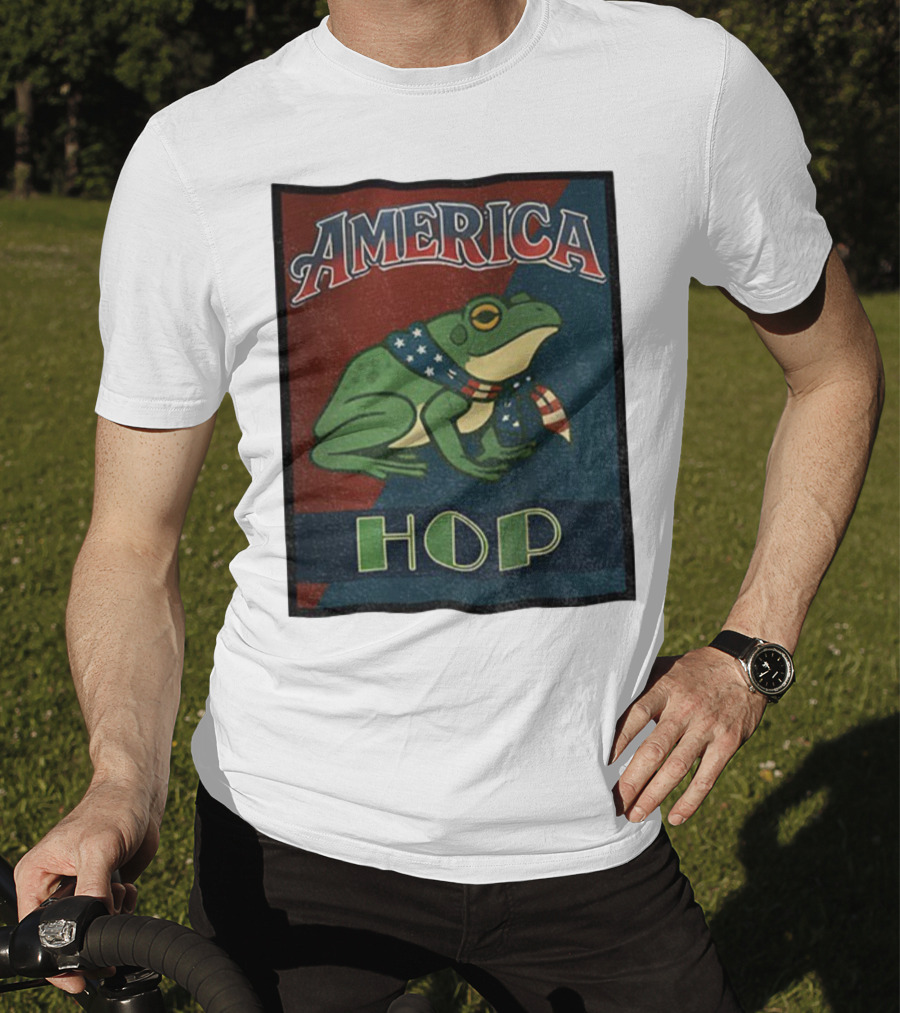 America Frog HOP Patriotic Protest Portland T-Shirt