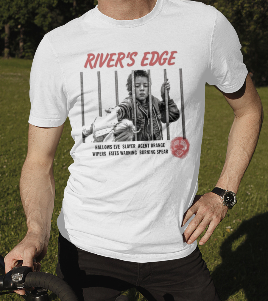 River’s Edge Hallows Eve Slayer Agent Orange Wipers Fates Warning Burning Spear Skulls T-Shirt