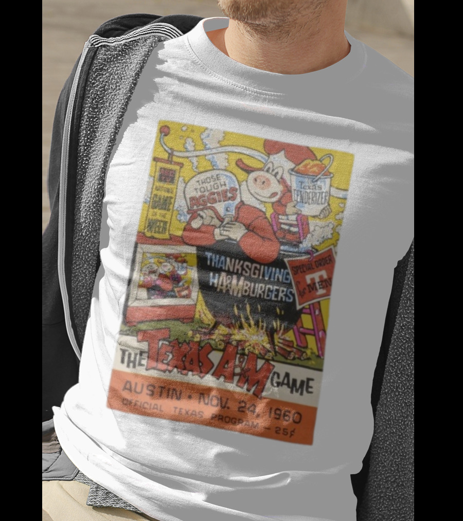 Texas Longhorns Thanksgiving Texas A&M Game Austin Nov 24 1960 Official Program T-Shirt