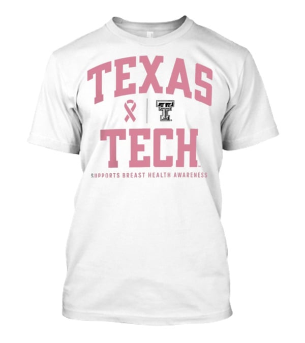 Texas Tech Supports Breast Health Awareness 2025 With Red Raiders Logo T-Shirt