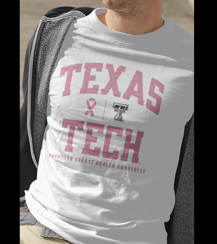 Texas Tech Supports Breast Health Awareness 2025 With Red Raiders Logo T-Shirt