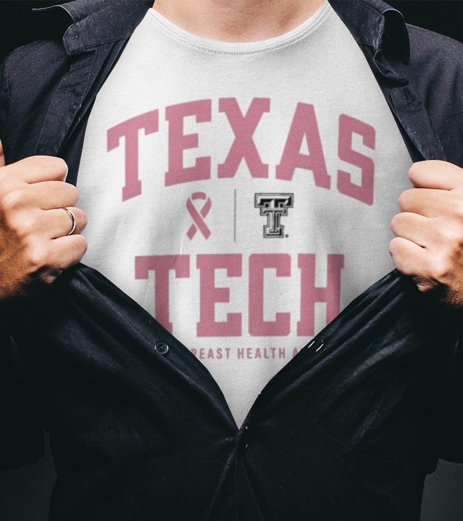 Texas Tech Supports Breast Health Awareness 2025 With Red Raiders Logo T-Shirt