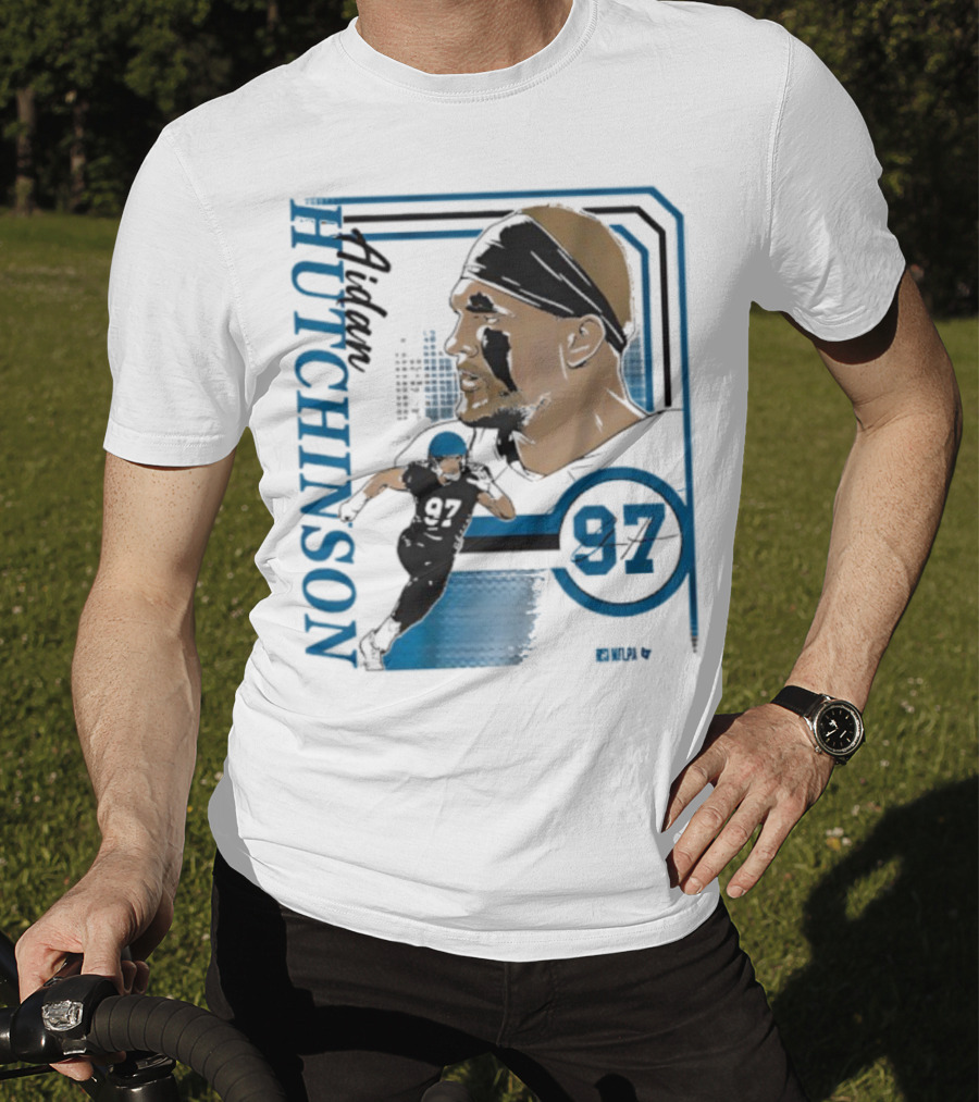 Aidan Hutchinson Signature Collage 97 Athlete Portrait T-Shirt