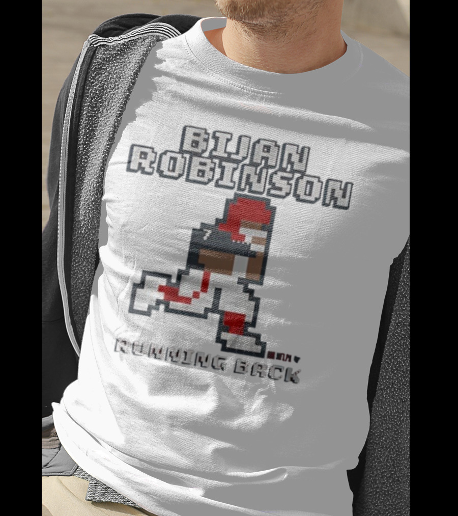 Bijan Robinson Running Back Pixel Art Retro Style T-Shirt