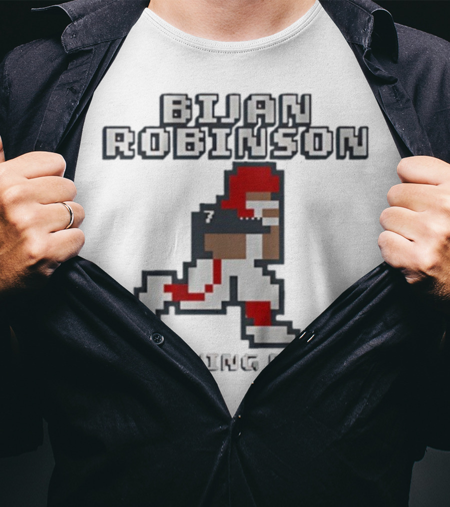Bijan Robinson Running Back Pixel Art Retro Style T-Shirt