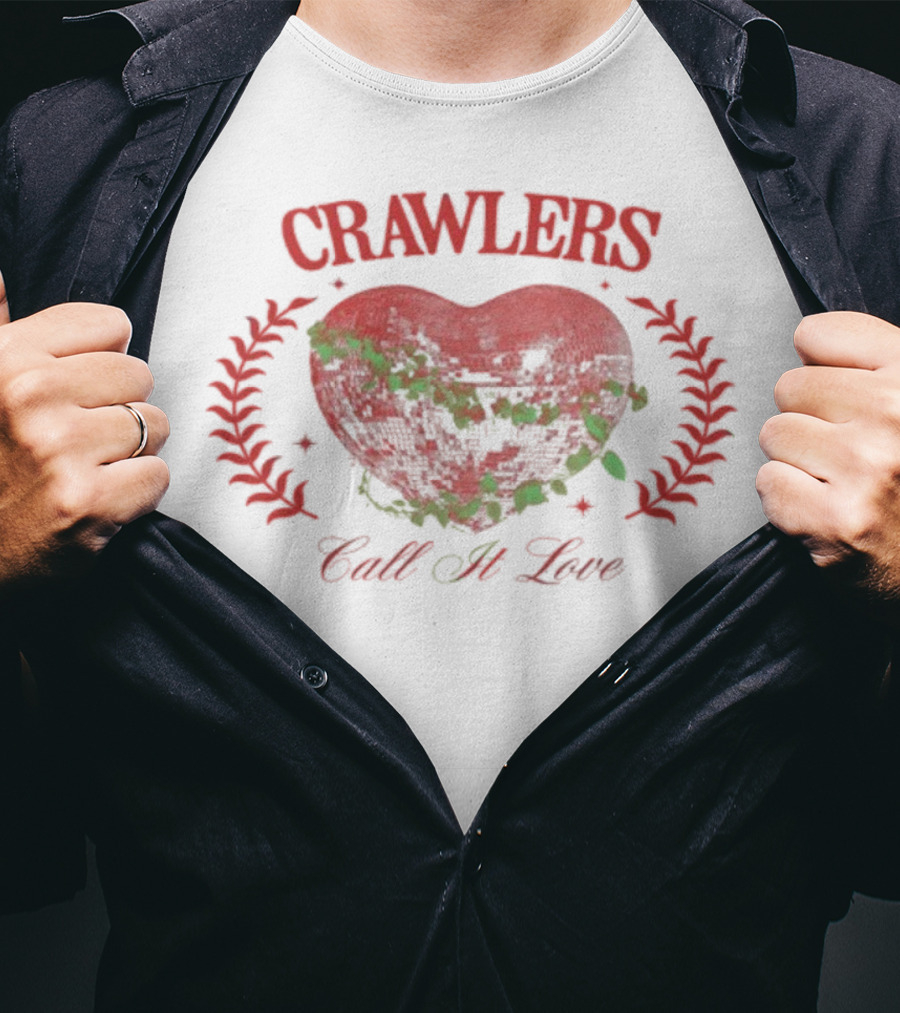 Crawlers Call It Love Heart Valentines Disco 2025 T-Shirt