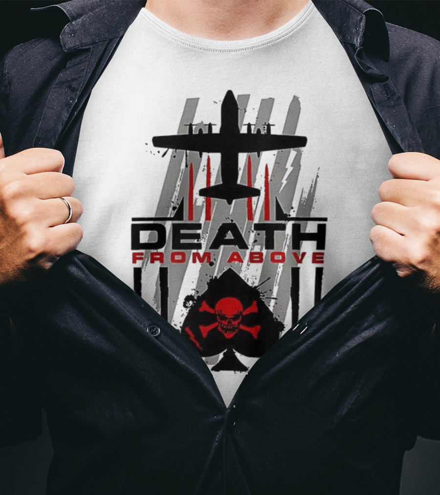 Death From Above Hercules Ace Of Spades Skull And Crossbones T-Shirt