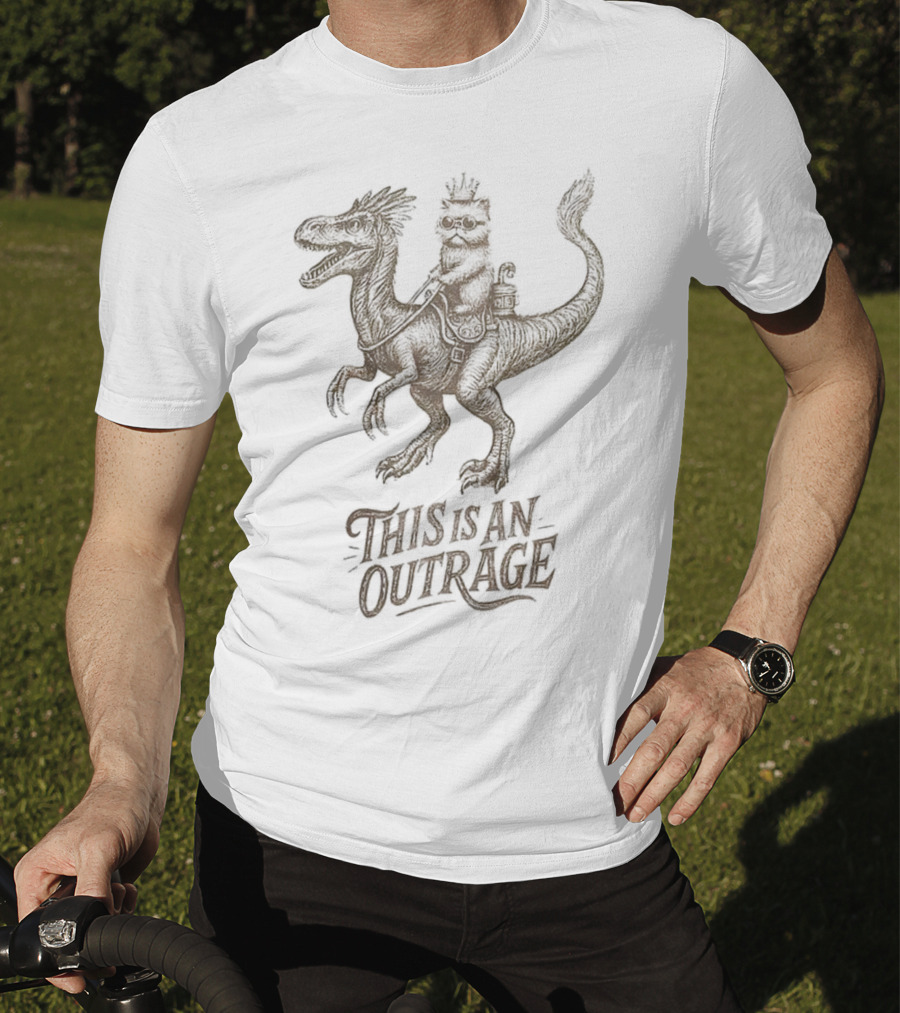 Donut And Mongo Dungeon This Is An Outrage Dinosaur Rider Adventure T-Shirt