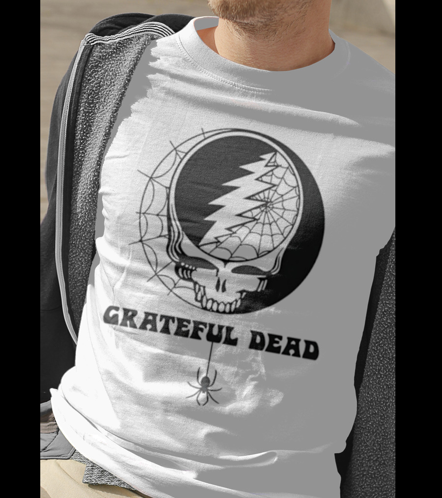 Grateful Dead Steal Your Face Spiderweb Skull Halloween T-Shirt