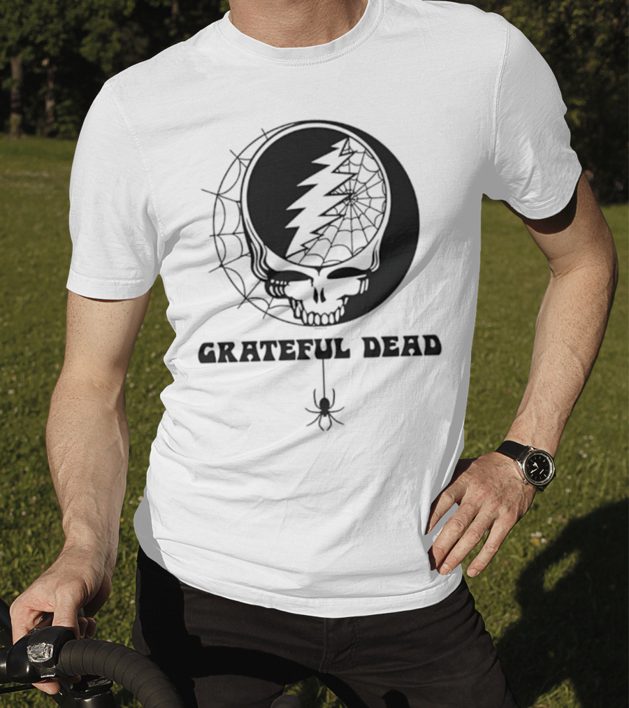 Grateful Dead Steal Your Face Spiderweb Skull Halloween T-Shirt