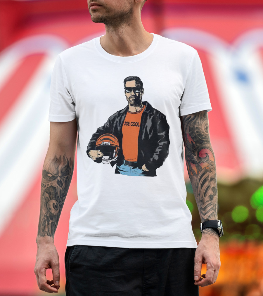 Joe Cool Cincinnati Bengals NFL Vintage Joe Burrow Helmet T-Shirt
