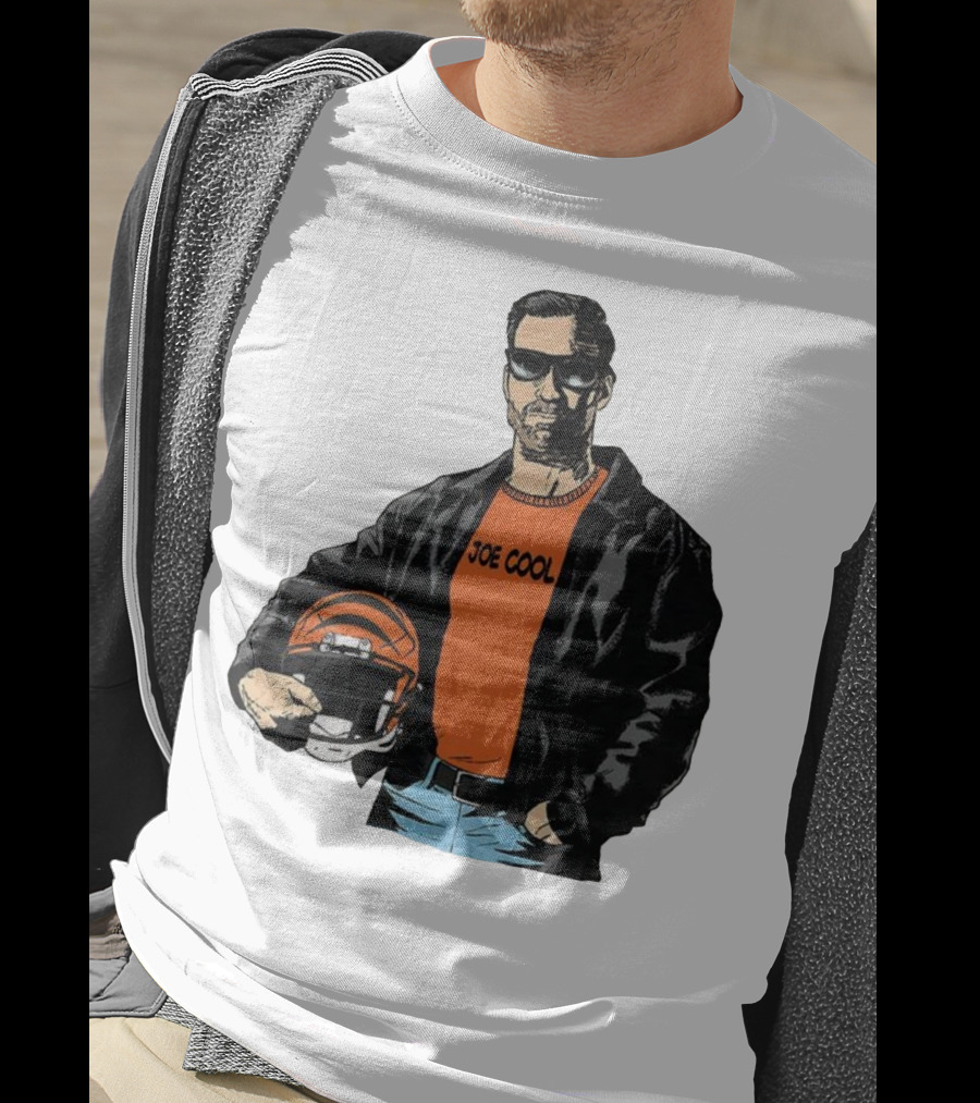 Joe Cool Cincinnati Bengals NFL Vintage Joe Burrow Helmet T-Shirt