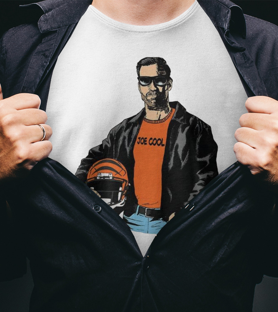 Joe Cool Cincinnati Bengals NFL Vintage Joe Burrow Helmet T-Shirt