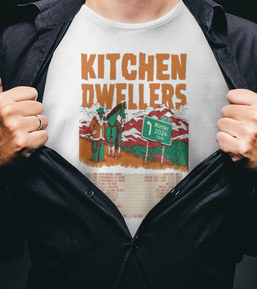 Kitchen Dwellers Winter Tour 2026 Exit 26 Music Venues And Dates T-Shirt