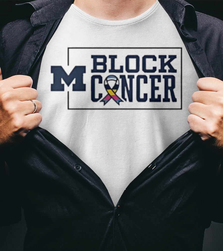 Michigan Block Cancer 2025 Football T-Shirt