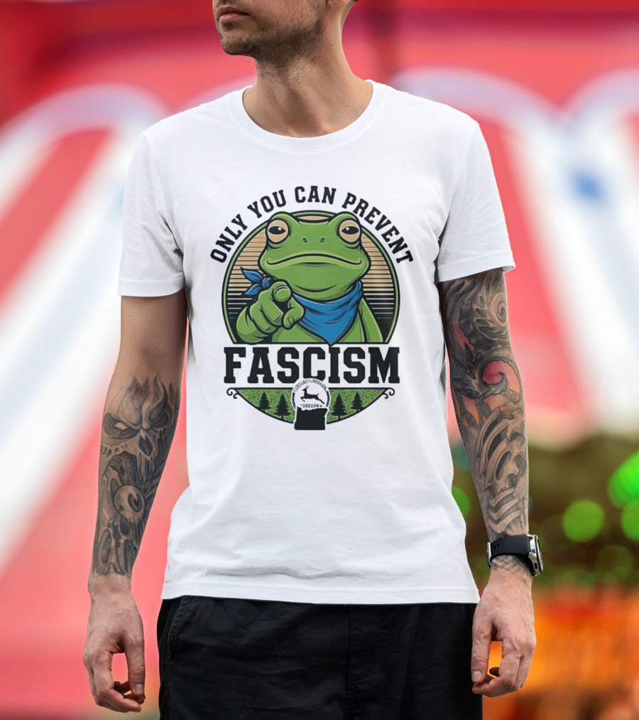Only You Can Prevent Fascism PortlandFrog Protest Forest Bandana T-Shirt