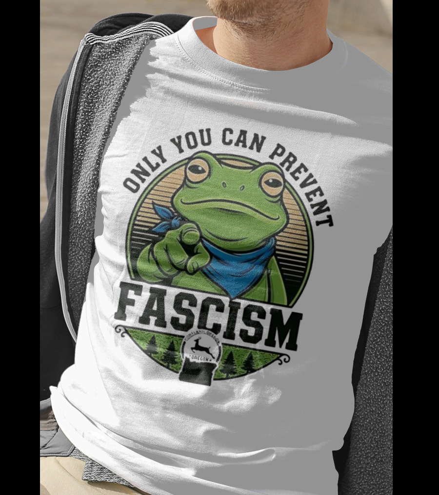 Only You Can Prevent Fascism PortlandFrog Protest Forest Bandana T-Shirt