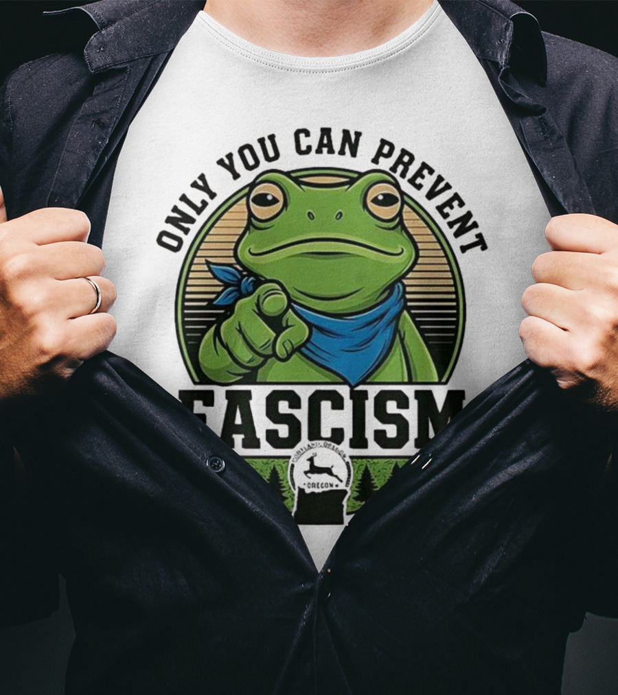 Only You Can Prevent Fascism PortlandFrog Protest Forest Bandana T-Shirt