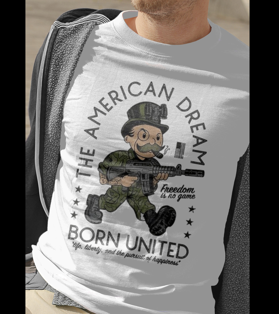 The American Dream Freedom Is No Game Born United Uncle Sam Camo Soldier T-Shirt