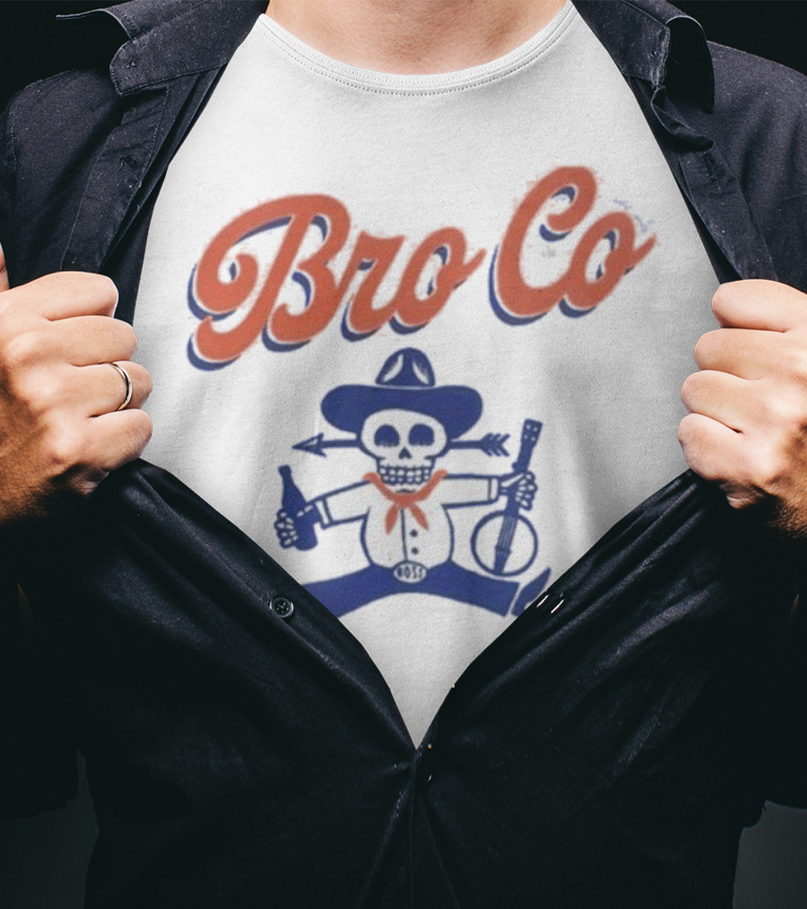 Bro Co Skeleton Cowboy With Banjo And Bottle T-Shirt