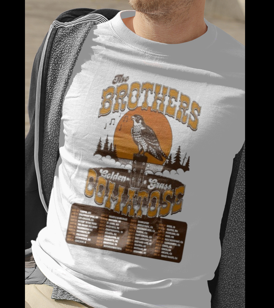The Brothers Comatose Golden Grass 2025 Tour Dates Casper Wyoming To Grass Valley California T-Shirt