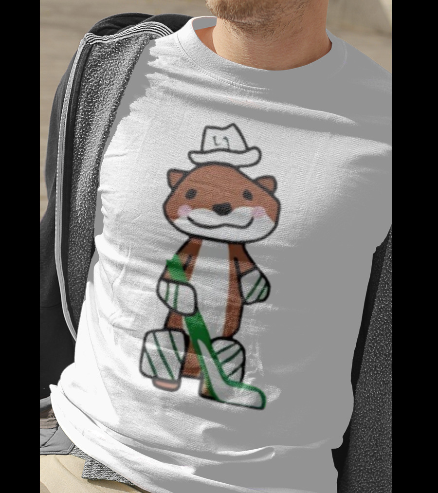 Thomas Harley Otter Hockey Player With Hat And Stick T-Shirt