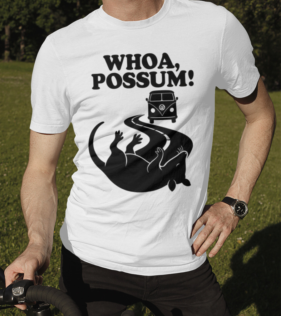 Whoa Possum Vintage Van Opossum Road Trip T-Shirt