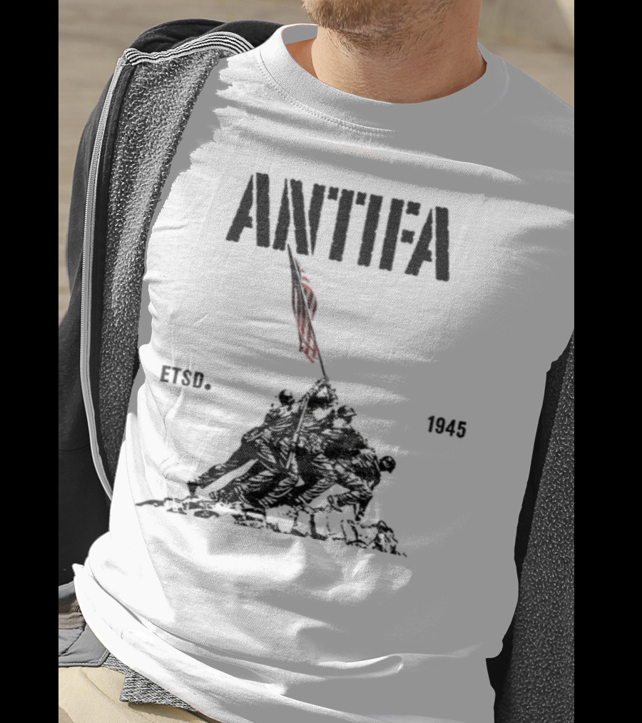 Antifa Estd 1945 Pro Democracy Liberal Protest Red Flag Symbolism T-Shirt