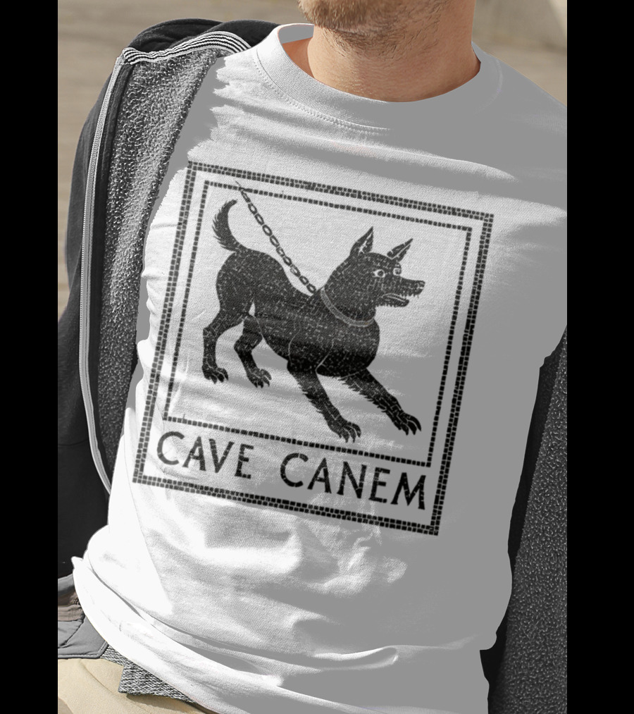 Cave Canem Ancient Pompeii Beware Of Dog Mosaic T-Shirt