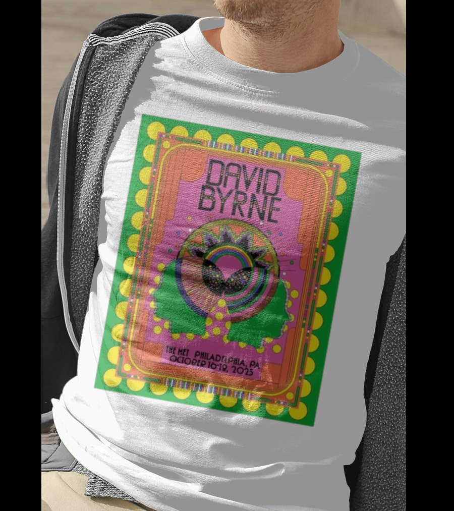 David Byrne The Met Philadelphia PA October 16-18 2025 Psychedelic Event T-Shirt